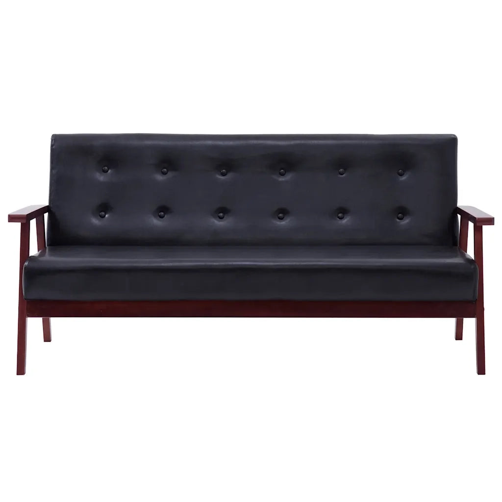 Set di Divani 3 pz Nero in Similpelle cod mxl 13769