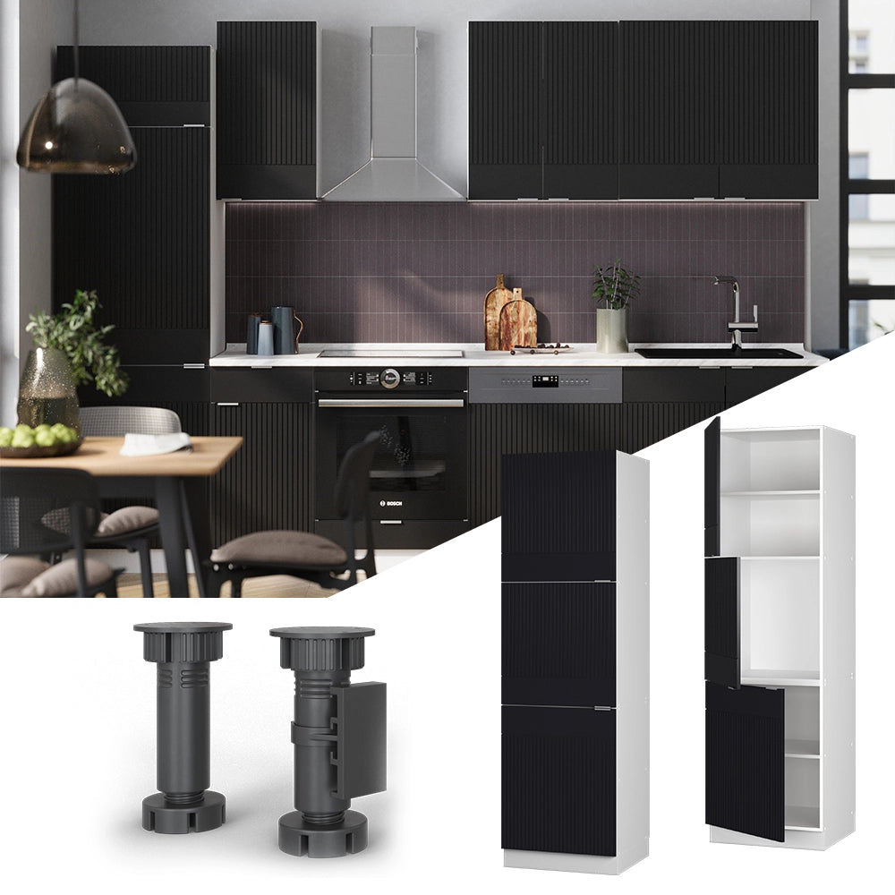 Vicco Mobile per forno da incasso Nero a righe 60 cm