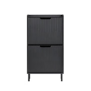 Mobiletto portascarpe scarpiera mobile ingresso salvaspazio Regolabili Nero 50x19x90cm 2 ante FSR177-SCH