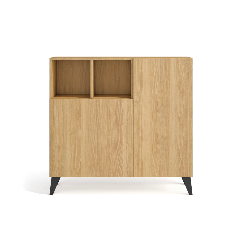 Scarpiera Herdasa effetto rovere dorato piedi grafite 87×90×27?cm