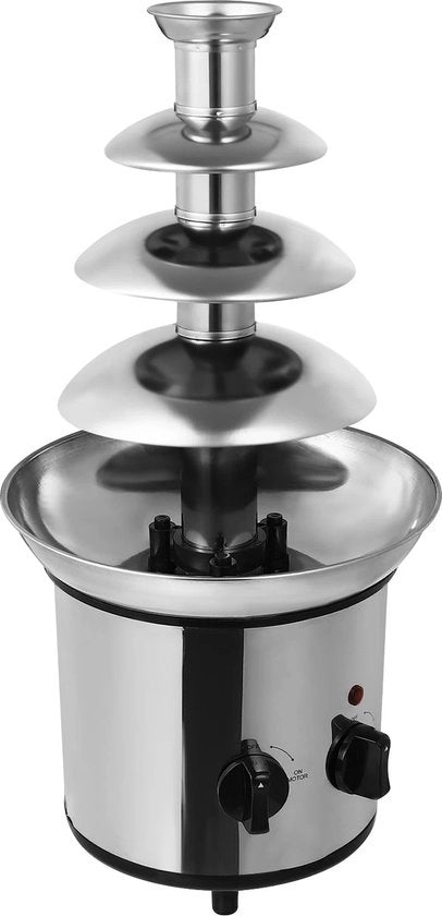 Fonduta di Cioccolato 4 Strati - Acciaio Inossidabile - Per 1,8L Salsa di Cioccolato - 45cm di Altezza - Pieghevoli a Terra