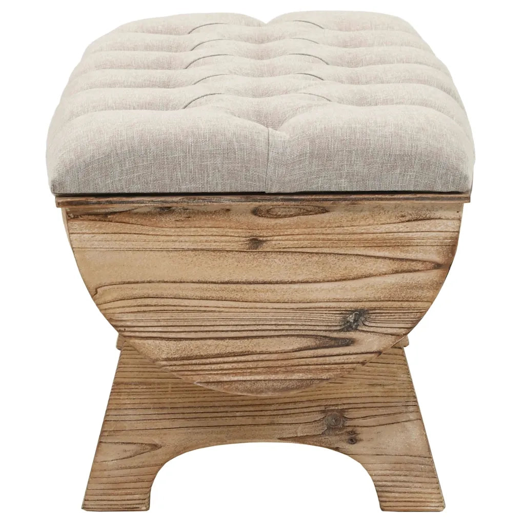 Cassapanca in Legno Massello e Tessuto 103x51x44 cm cod mxl 52990