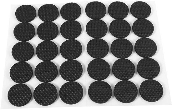 Pads di protezione per pavimento non scivolosi - 30 pezzi - Nero - Pads per piedi di mobili - Per mobili e pavimenti - Autoadesivi - Duraturo - Sostituisce i piedi di gomma dei mobili