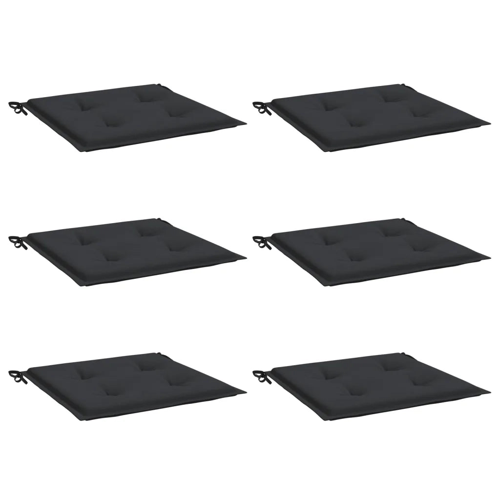 Cuscini per Sedia 6 pz Neri 50x50x4 cm in Tessuto Oxford 314053