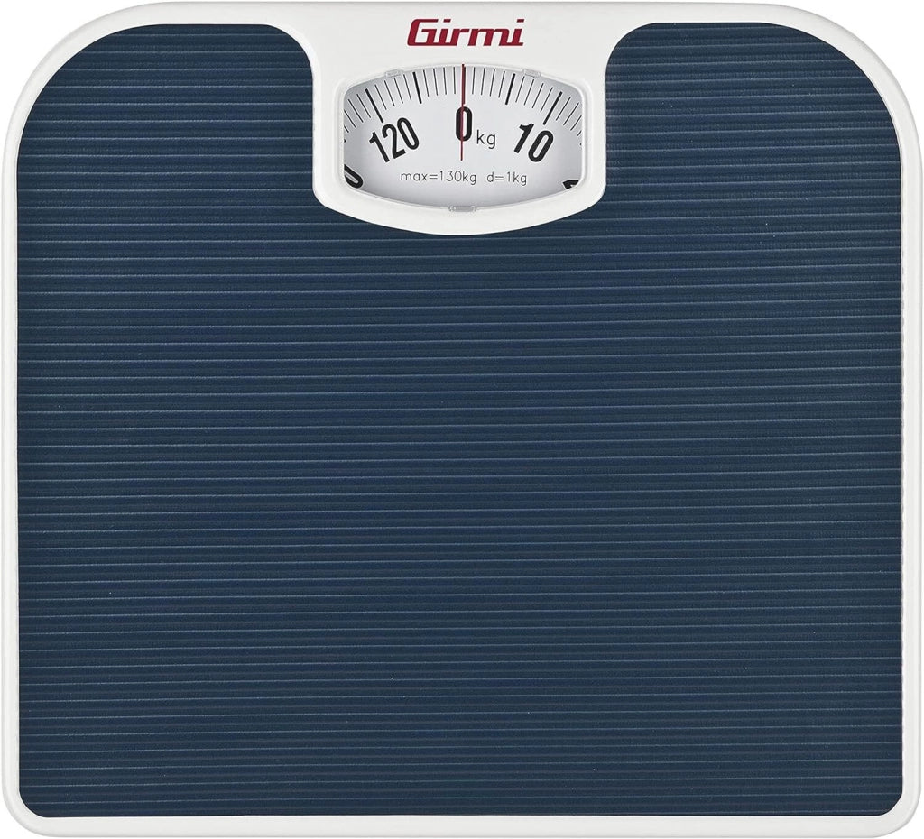 Girmi BP0200 Bilancia Pesapersone Meccanica Analogica Portata 130 Kg Divisione 1 Kg Pedana Antiscivolo colore Blu