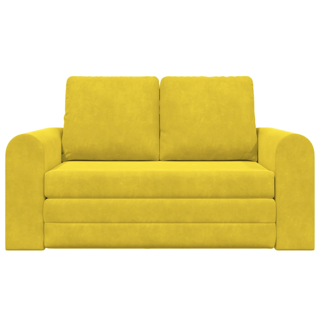 Divano letto 2-in-1 Giallo 148x71x83 cm in velluto