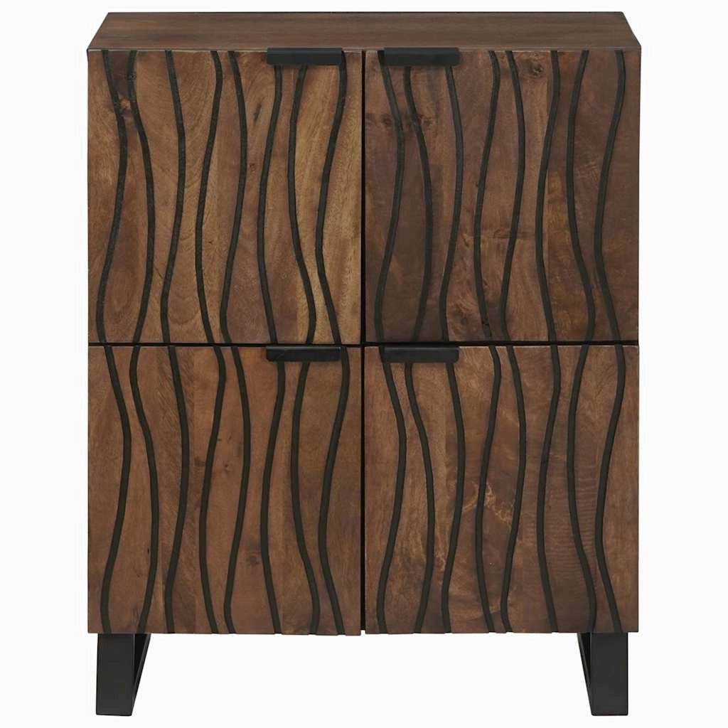 Credenza funzionale rettangolare contenitore 60 x 33 x 75 cm soggiorno in stile rustico in legno marrone 02_0057787