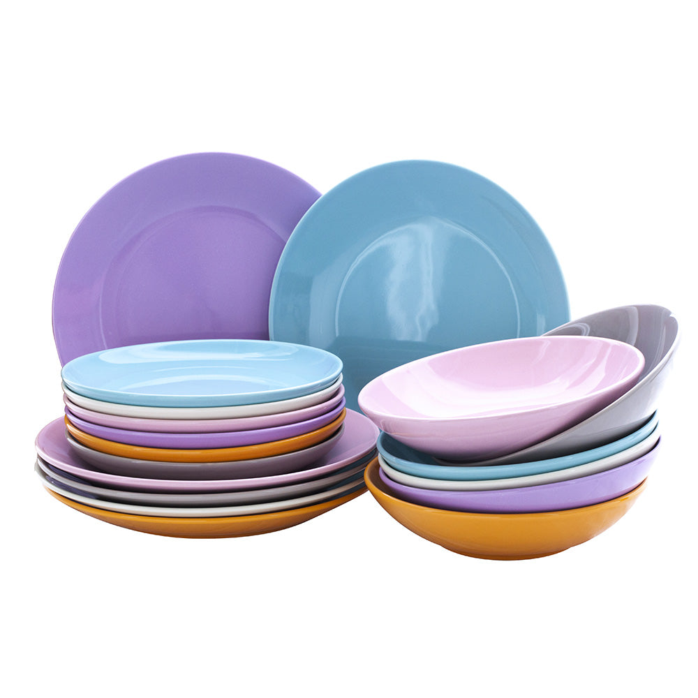 Servizio Piatti 18 Pezzi In Gres Kaleidos Mix&Match