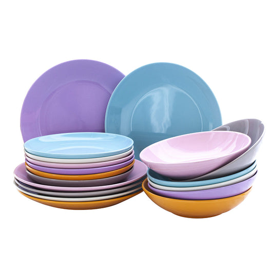 Servizio Piatti 18 Pezzi In Gres Kaleidos Mix&Match