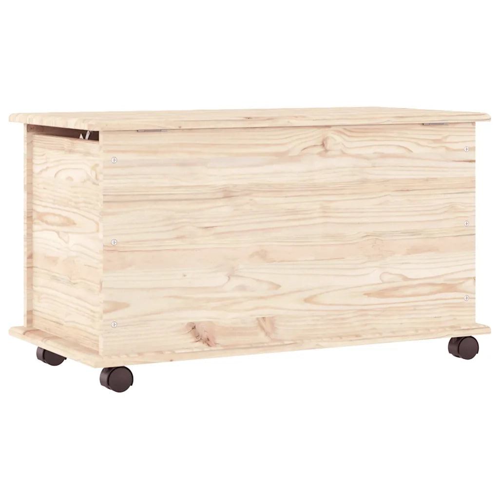 Cassapanca con Ruote ALTA 73x39,5x43 cm Legno Massello di Pino 353927