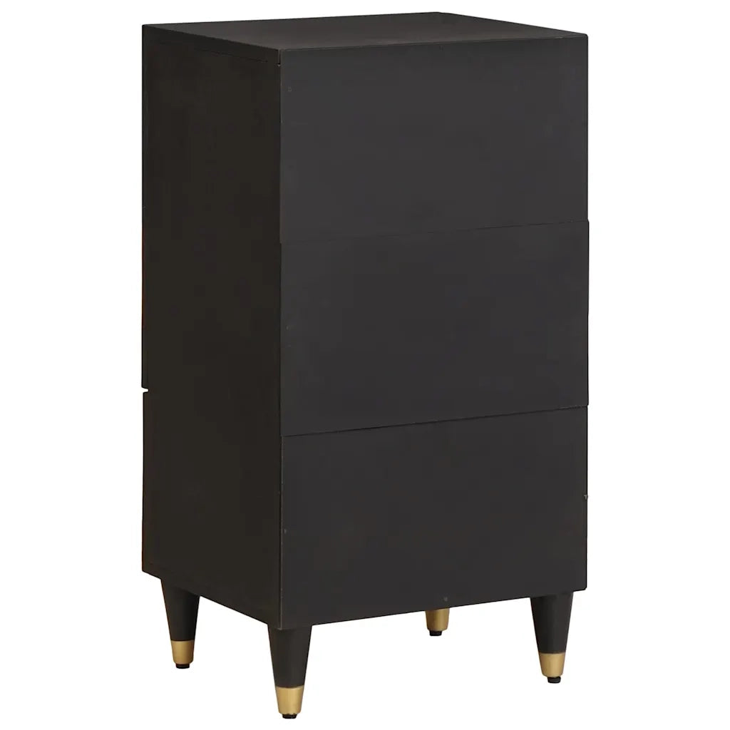 Credenza | Madia | Buffet da pranzo | Armadio da pranzo Nero 40 x 33 x 75 cm Legno di mango massello