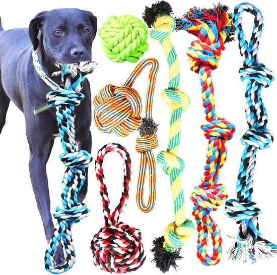 Set di 6 Giocattoli per Cani - Giocattoli con Corda per Cani di Grande e XL Taglia.
