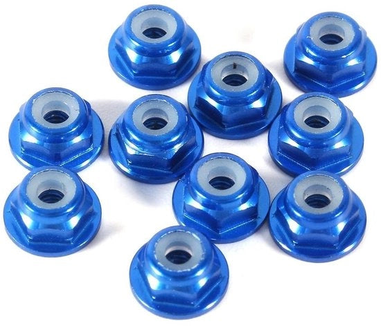Viti a 6 facce in alluminio anodizzato - 10 pezzi - con coppi in nylon - blu reale - autoassorbenti