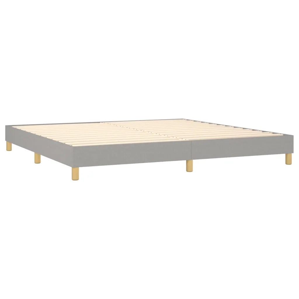 Giroletto a Molle con Materasso Grigio Chiaro 200x200cm Tessuto cod mxl 57807