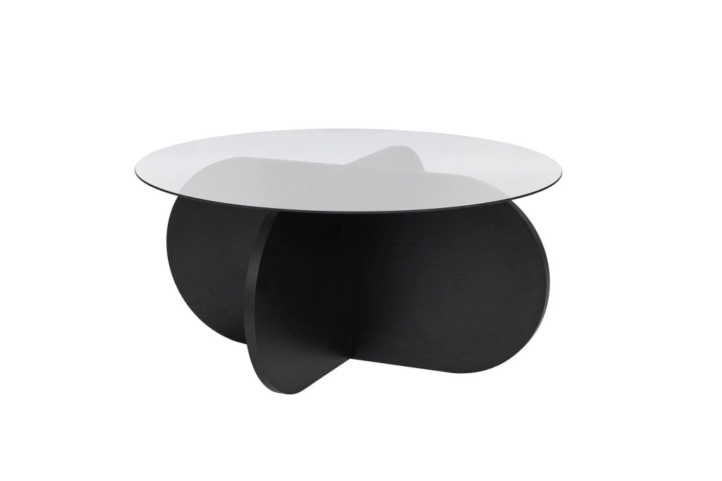 Tavolo basso in legno "Aeris" - 75 x 75 x 35 cm - Bois Noir Fumée