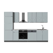 Cucina componibile Fame-Line Blu-grigio chiaro/Antracite 300 cm, PL Marmo Vicco