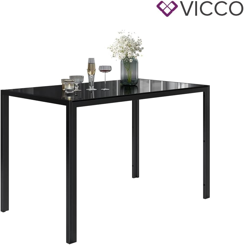 Tavolo da pranzo Grand, Nero, 120 x 70 cm, per l’utilizzo come set da pranzo in cucina o sala da pranzo
