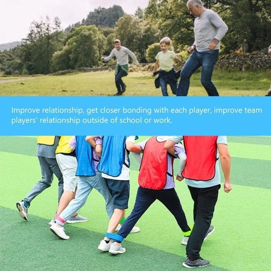 Banda elastica cooperativa per gara a 5 gambe per team building, feste e gruppi di giochi - adatta per bambini e adulti - attrezzatura sportiva per bambini e movimento infantile