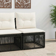 Unità divano senza braccioli Nero polyrattan 42026713