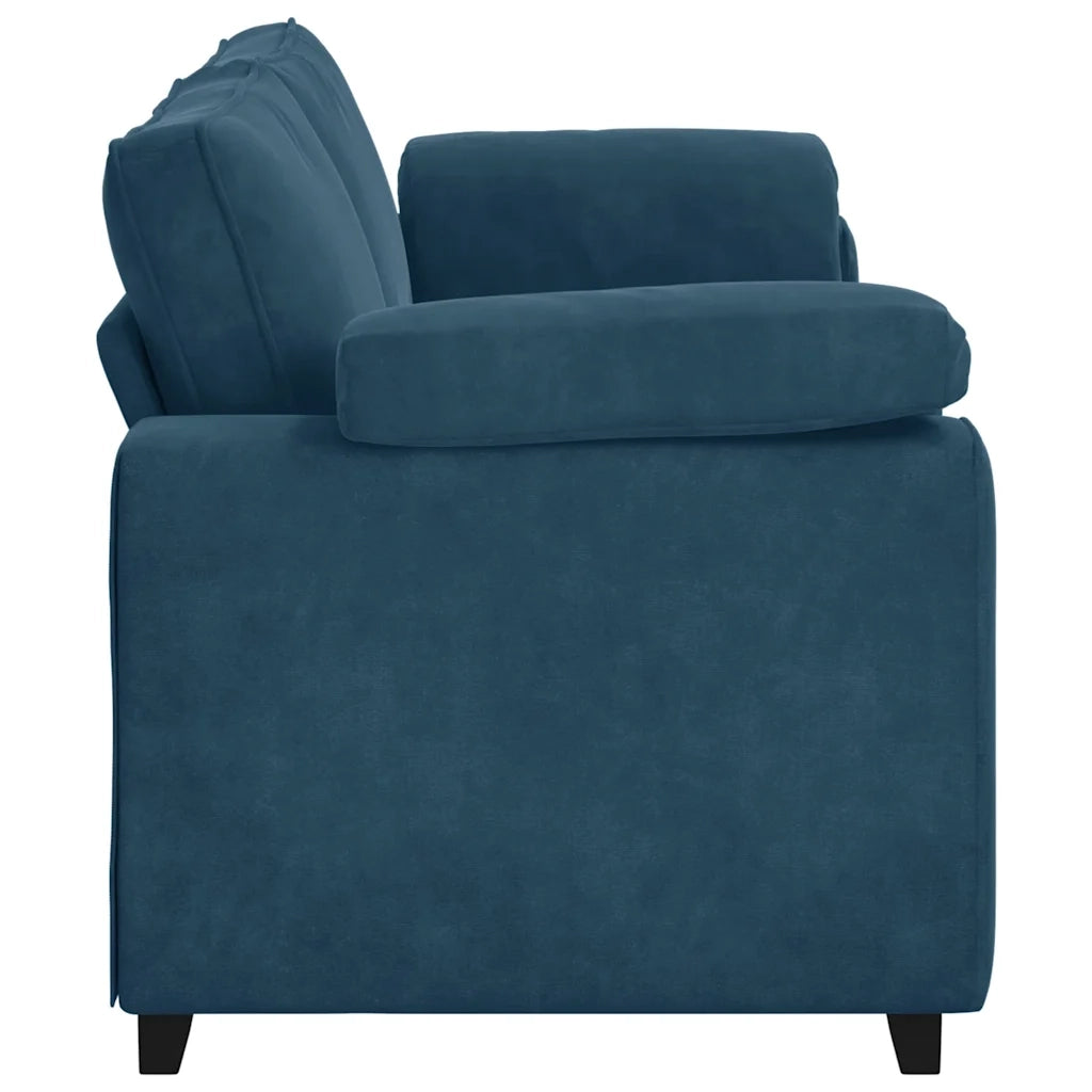 Divano a 3 Posti-Sofa 3 Posti Blu 178 cm in Velluto