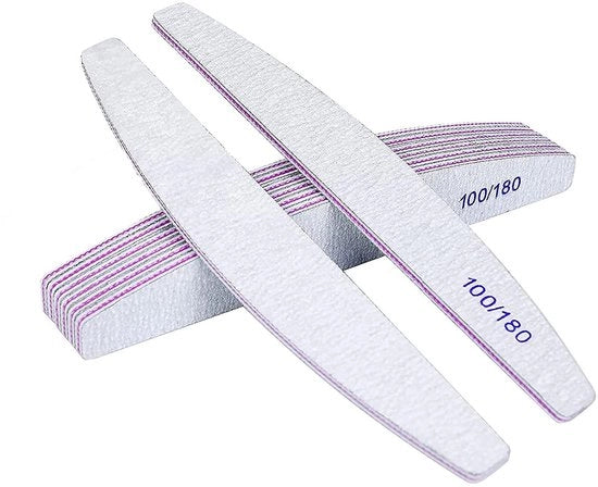 Vijli per unghie 100/180 doppie facce - Nagli per unghie da getto - Strumenti per manicure/pedicure - Lavabili e resistenti - Adatti per manicure/pedicure - Flessibili e resistenti - Codice prodotto: 123456 - Modello: DG-100180