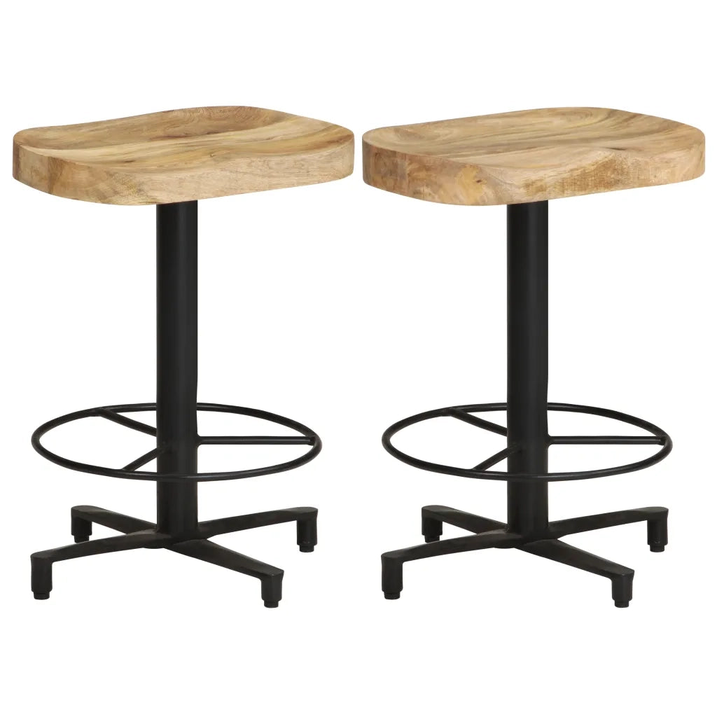 Sgabelli da Bar 2 pz 52 cm in Legno Massello di Mango cod mxl 64077