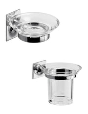 Set portaspazzolini e portasapone da muro Gedy linea Wizard cromato