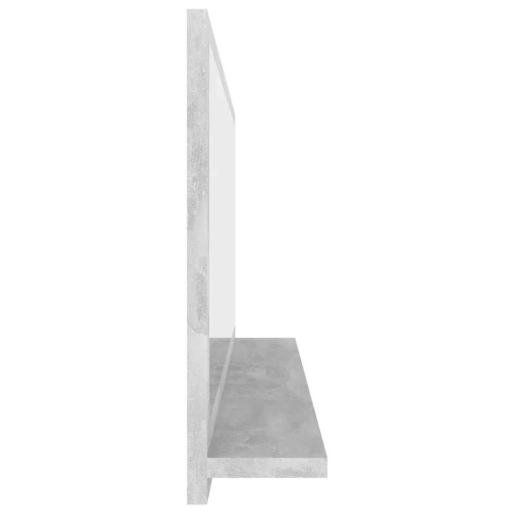 Specchio da Bagno | Specchio decorativo Grigio Cemento 90x10,5x37cm Legno Multistrato
