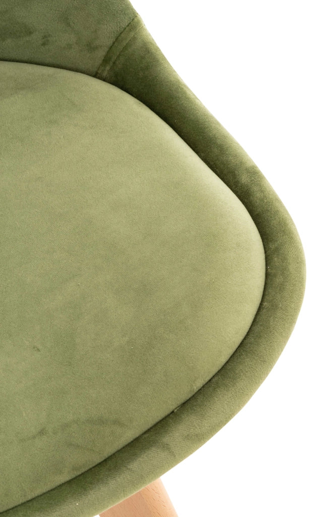 Set 4 Sedie Pranzo Linares Verde chiaro,Velluto