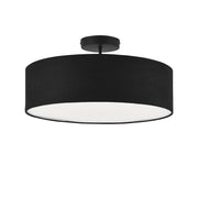 Plafoniera Missouri con Paralume Cilindrico in Tessuto Organza Nero / Bianco lux.pro