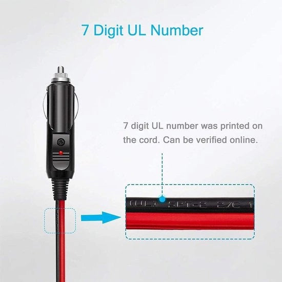 Estensione 6 Ft Cavo di Accensione per Sigarette in Koper 12V 16 AWG Cavo Gesmolto Auto DC Presa per Pulitore dell'Aria per Auto Adattatore di Presa Maschio/Femmina