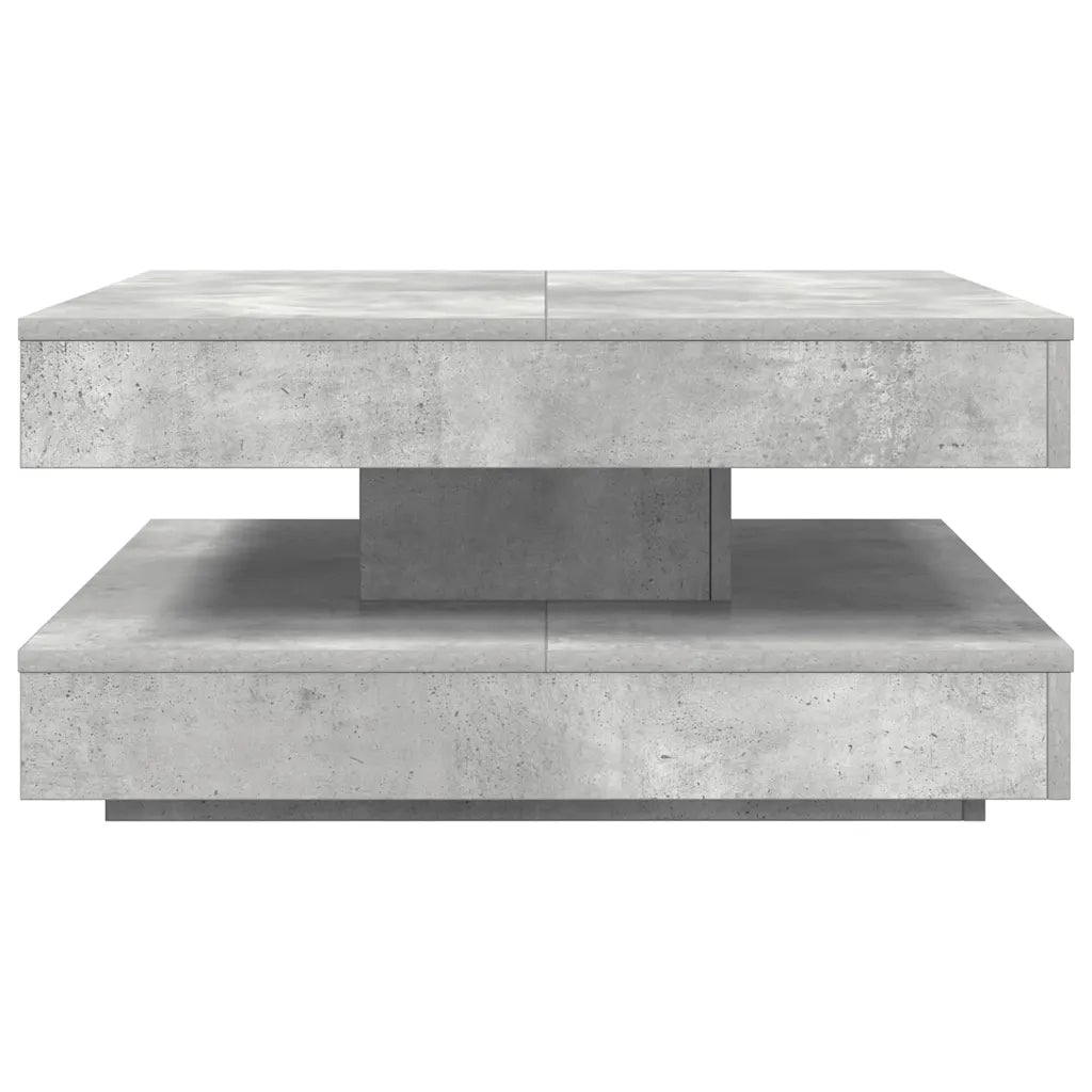 Tavolino da CaffÃ¨ Girevole a 360 Gradi Grigio 70x70x34,5 cm