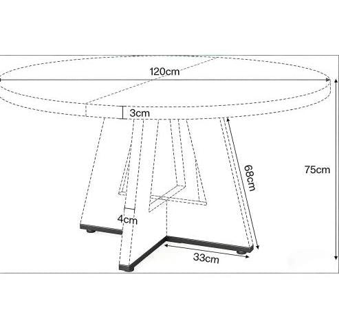 Tavolo da pranzo rotondo 120 cm in legno ingegnerizzato nero; stile farmhouse