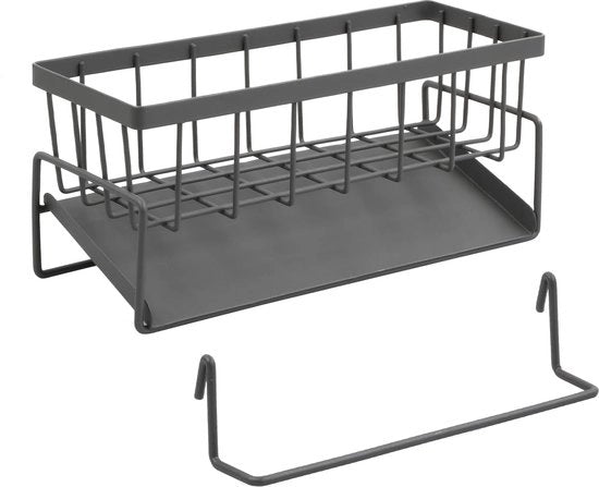 Organizzatore per doccia, organizzatore per doccia in acciaio inossidabile con appoggio asciugamano e cassetto di ripostiglio, organizzatore per spugnetta, organizzatore per doccia da appendere sul bancone per la camera da bagno della cucina