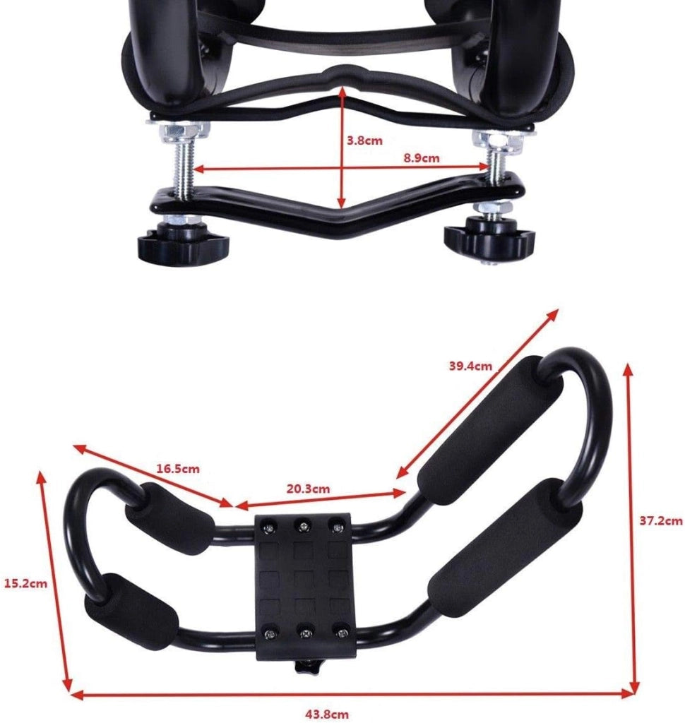 4 Pezzi Supporto da Portapacchi per Auto Porta kayak per Tetto dell'Auto a Forma U con 4 Cinghie Incluse