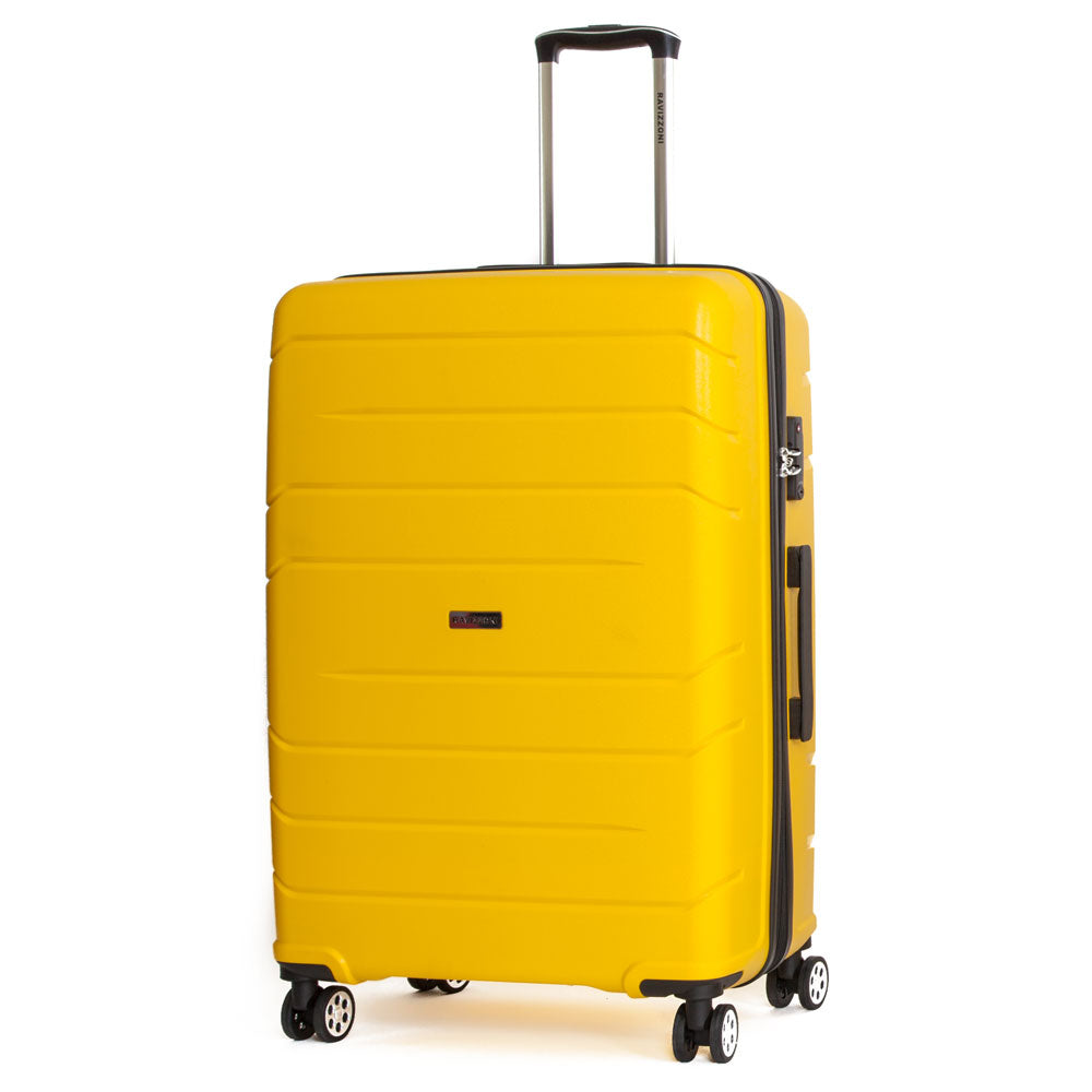Trolley Valigia Grande Rigida in Polipropilene 4 Ruote TSA Ravizzoni Michelangelo Giallo