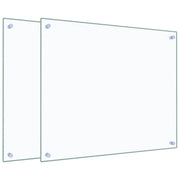 Paraschizzi per Cucina 2 pz Trasparente 70x60cm Vetro Temperato CFW4393420