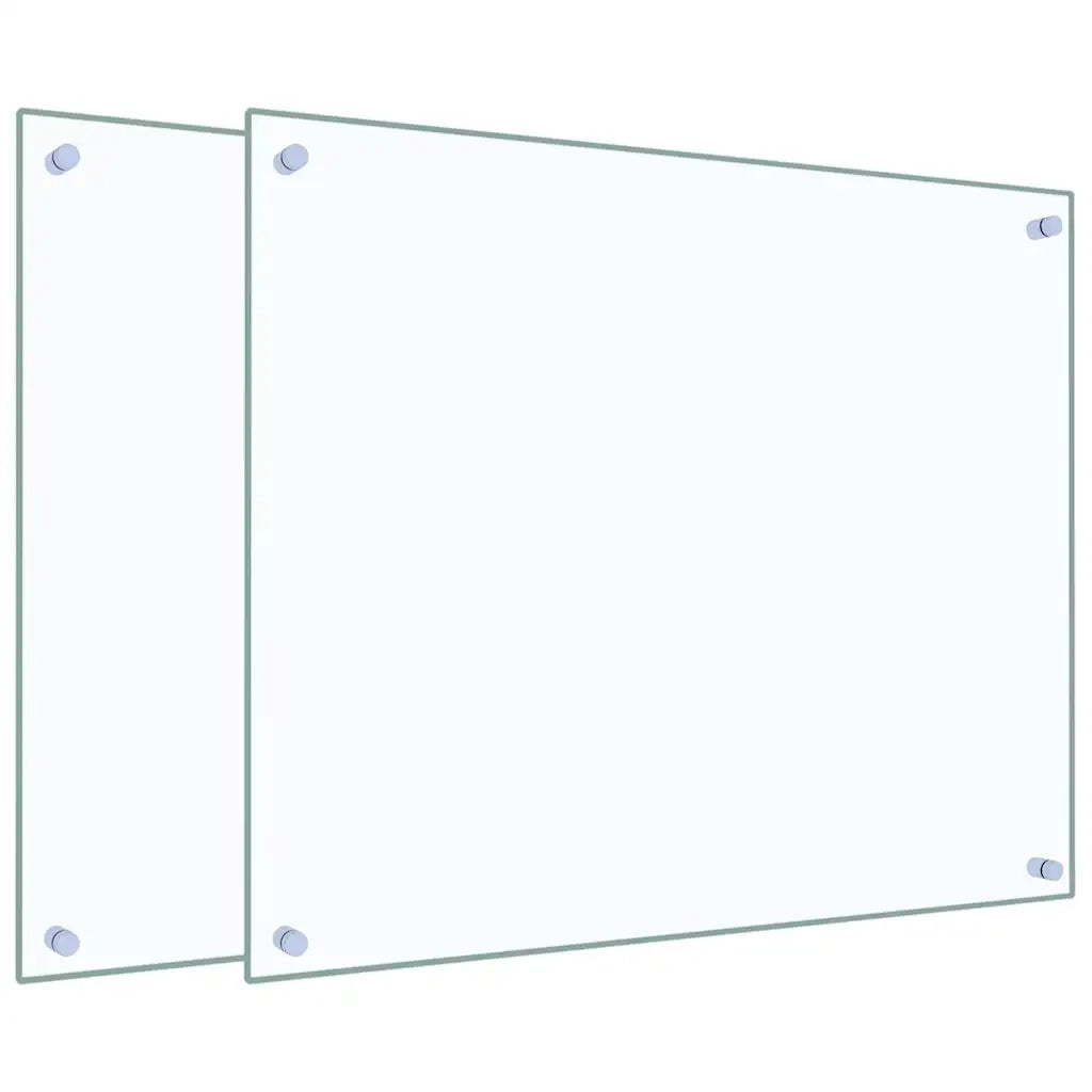 Paraschizzi per Cucina 2 pz Trasparente 70x60cm Vetro Temperato CFW4393420