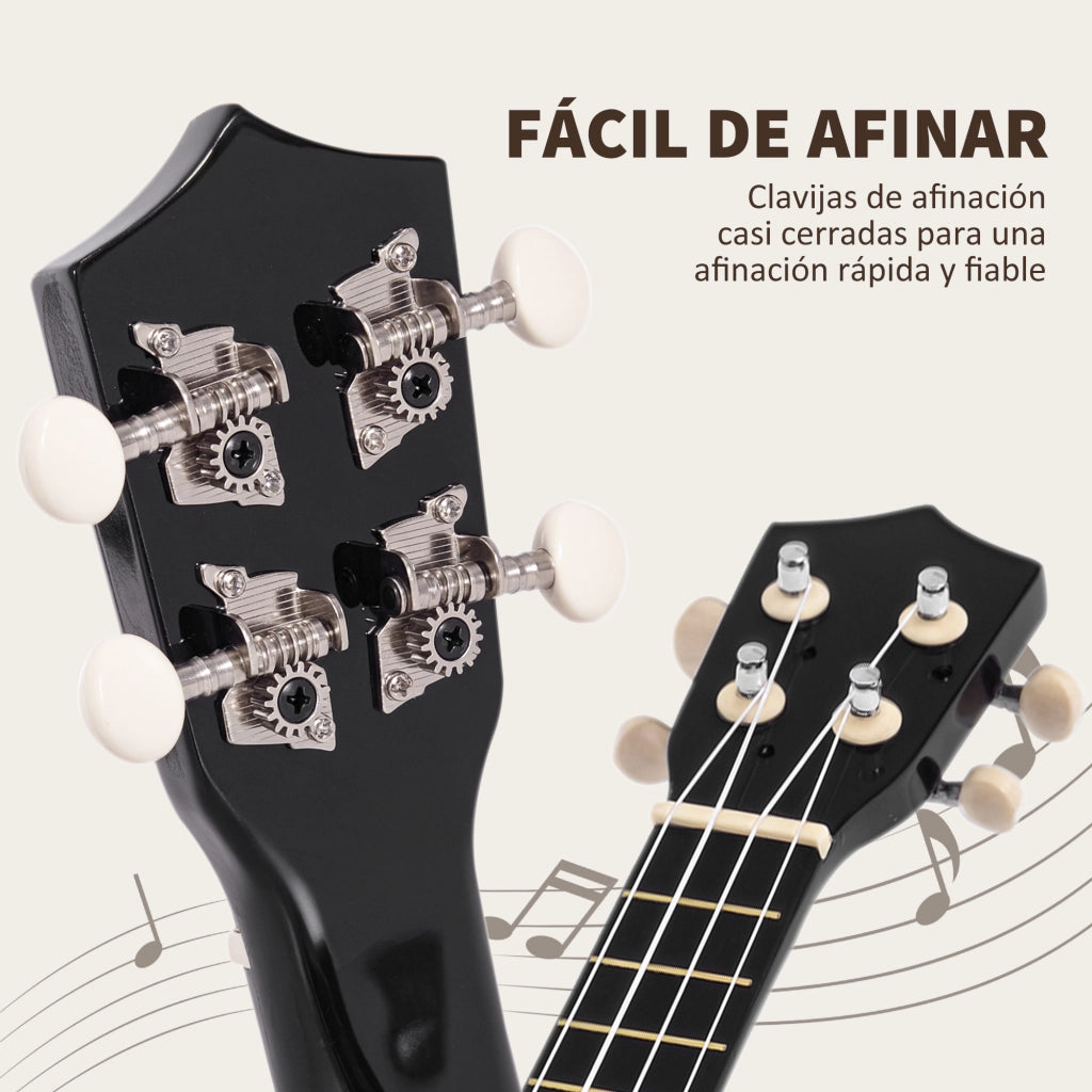 Ukulele Soprano per Principianti ¨C zephmum ¨C 53x17.5x6.2 cm Nero