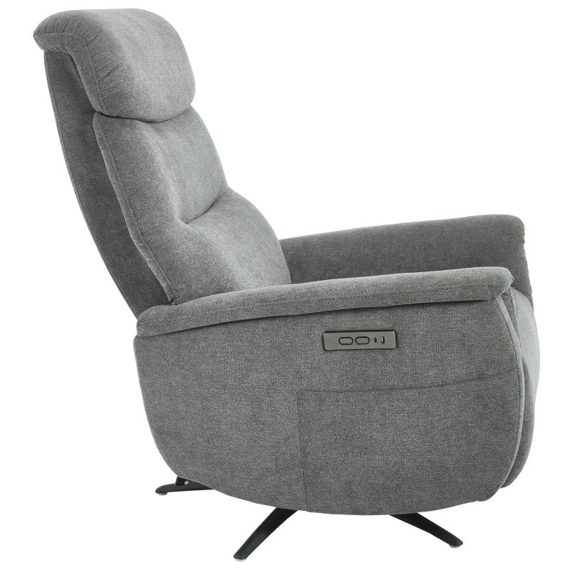 Poltrona Relax Jacquelin In Tessuto Grigio Scuro Gambe Nere