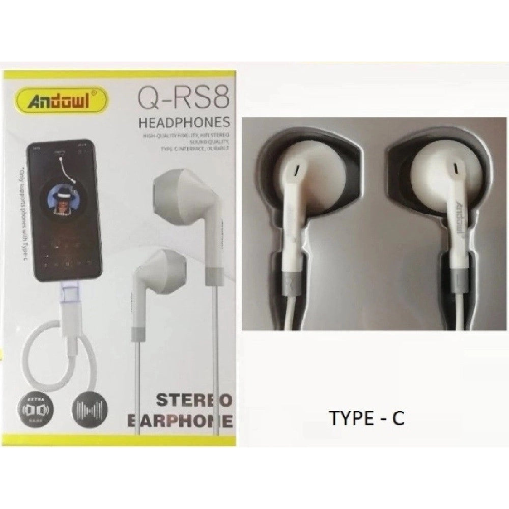 Trade Shop - Auricolari Cuffie In-ear Stereo Vivavoce Con Presa Type-c Per Smartphone Q-rs8 -
