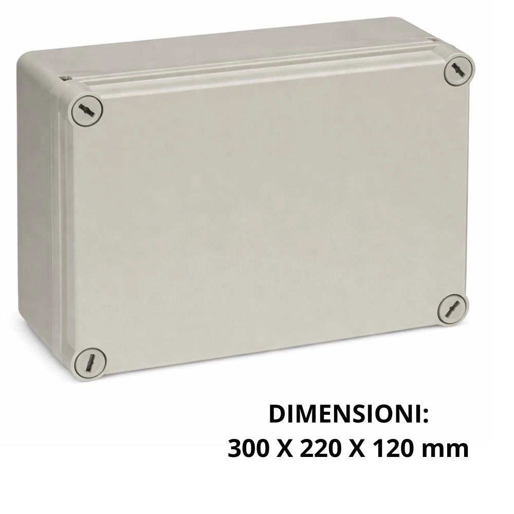 Cassetta di derivazione stagna marlanvil 012.a.pl con coperchio grigio ip66 300x220x120mm