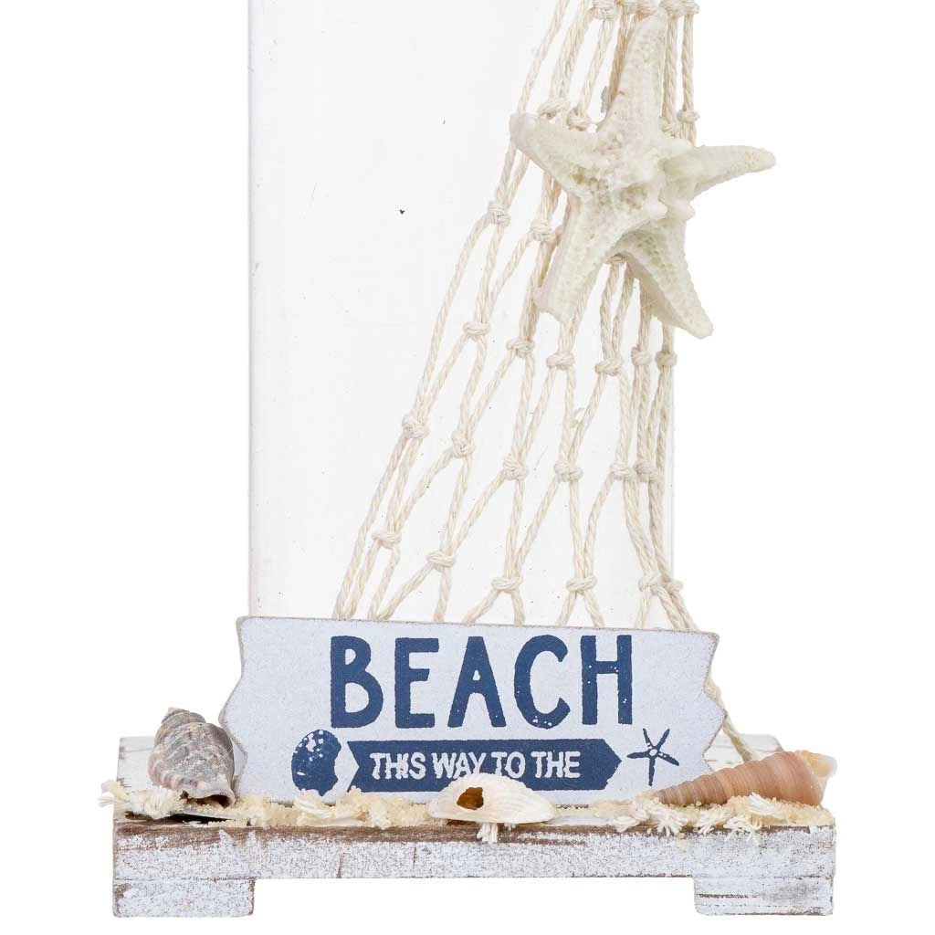 Portacandele da appendere in legno bianco 11x11x25 cm