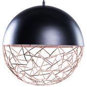 Lampadario con Paralume Metallo Nero Forma Sferica Stile Minimalista soggiorno design moderno