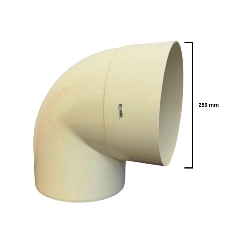 Curva 87.30° in pvc : Colore - Avorio, Diametro - 250