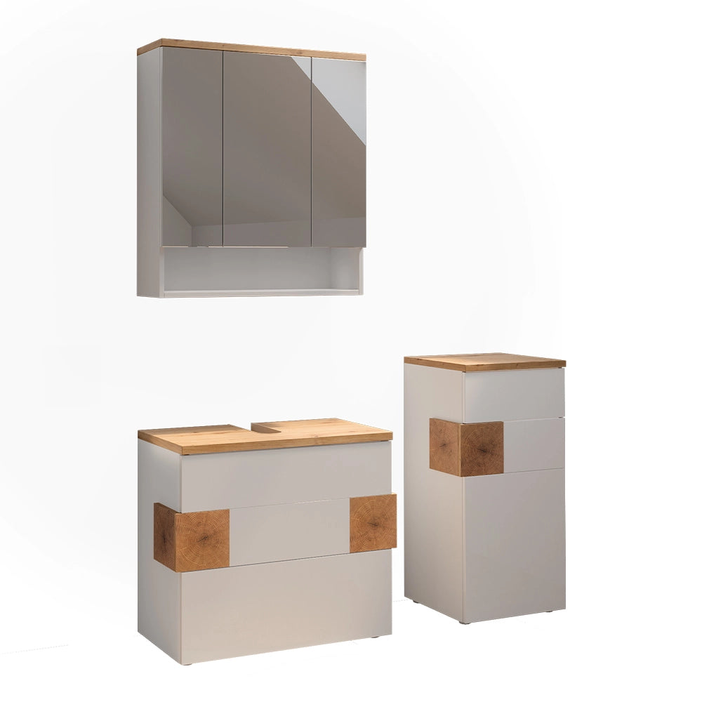 Vicco Set di mobili da bagno Bianco 3 parti
