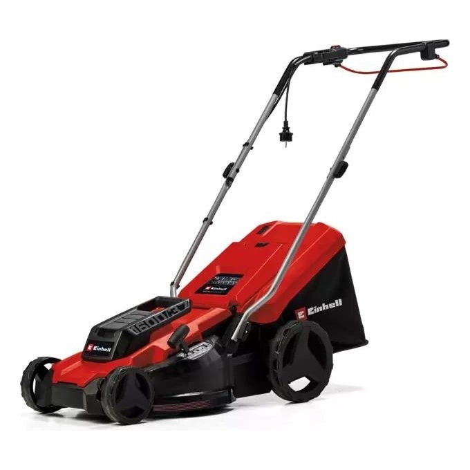 Einhell 3400080 GC-EM 1600-37 Tosaerba elettrico 1600 W larghezza taglio 37 cm regolazione centrale altezza 5 posizioni cesto 38 L colore Nero Rosso