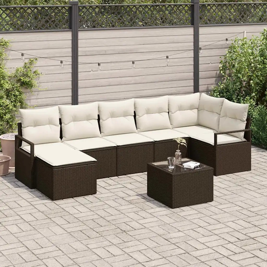 Set di divani 8 pcs Marrone polyrattan 3346478