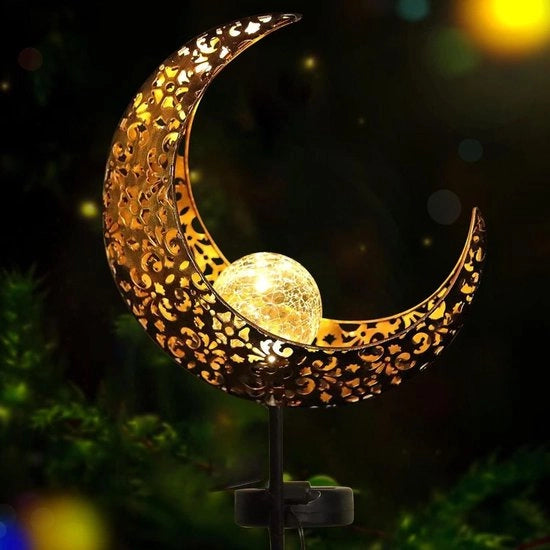 Lampada solare per giardino esterno con lente in vetro LED, decorazione per giardino e patio, 12 elementi, base in metallo.