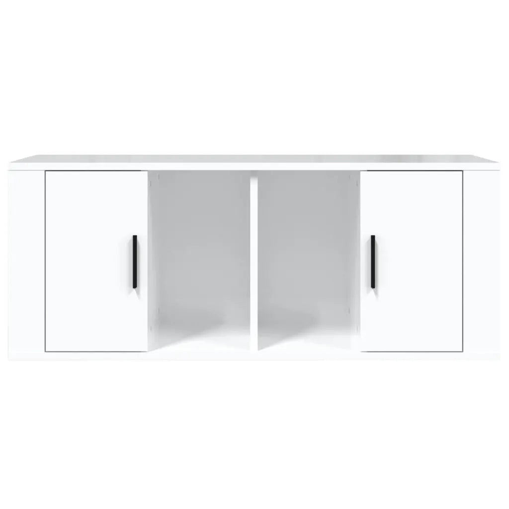 Mobile Porta TV Bianco Lucido 100x35x40 cm in Legno Multistrato cod mxl 25878